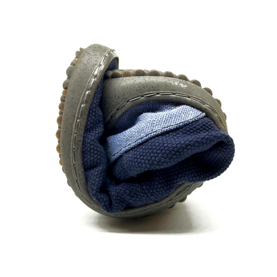 Télito Primi bleu. Légère confortable imperméabilisable. Chaussure barefoot large à l'avant pour un confort maximal
