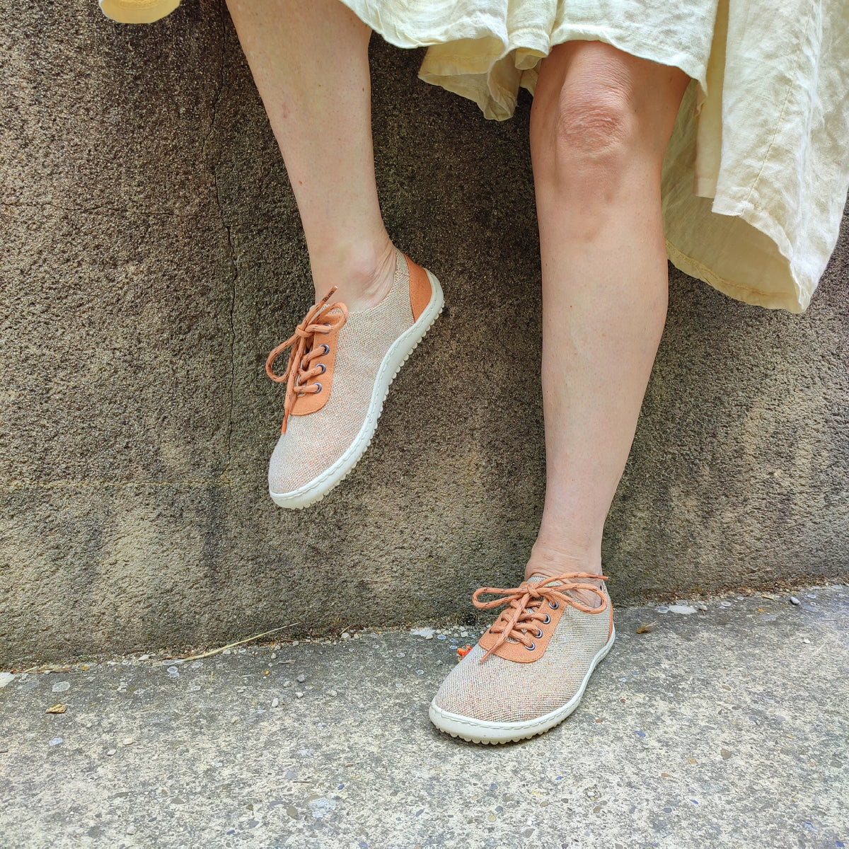 Chaussure minimaliste Barefoot été en lin irisé cuivré Femme Télito — free download