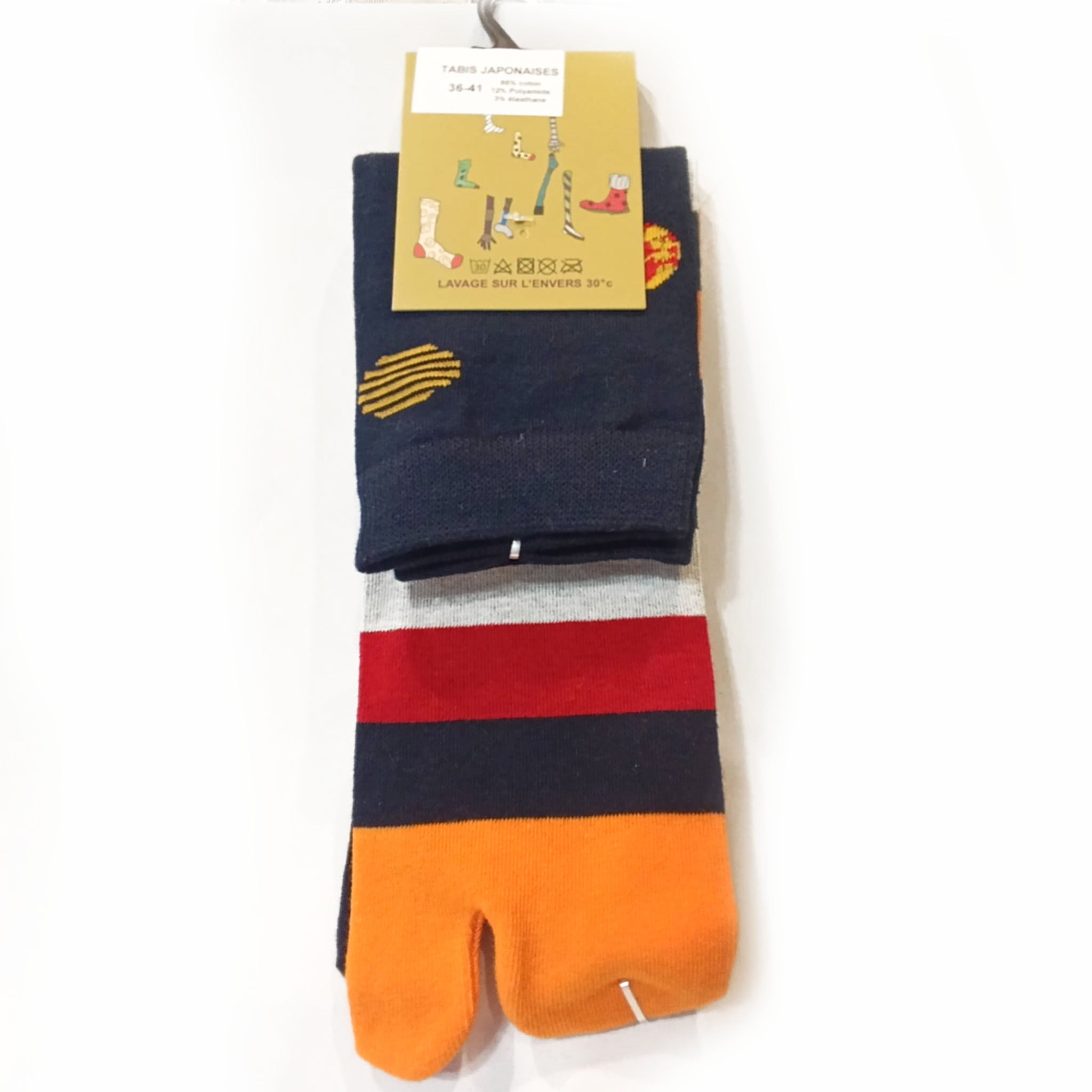 Chaussettes Japonaises Tabi - Lot De 4 Paires, Coton, Bout Fendu - Pour Tongs, Sandales, Geta - Taille Unique (pointure 38-45)