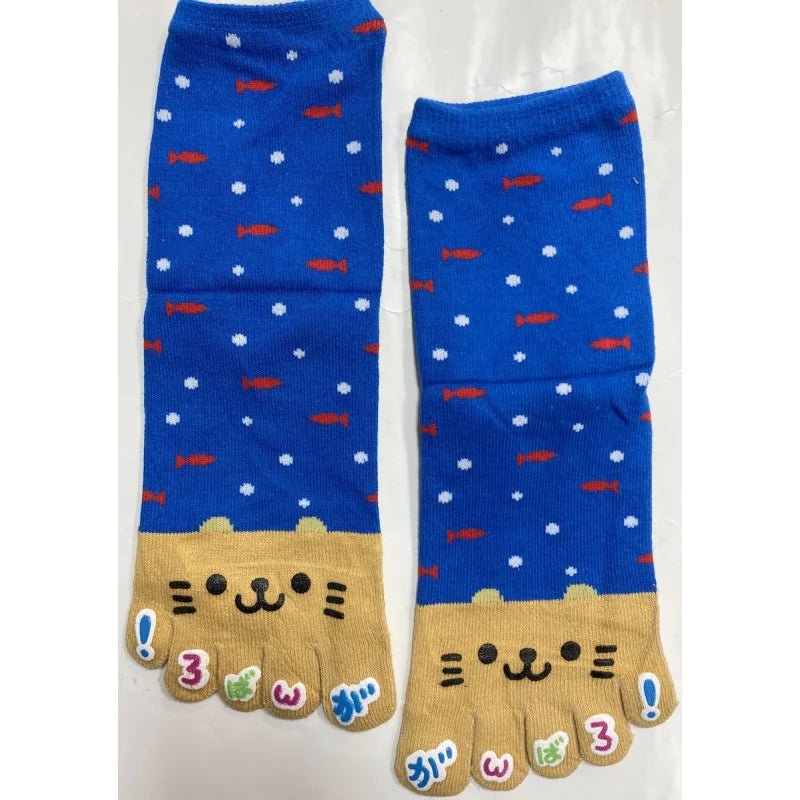 Chaussettes 5 doigts - Chat bleu - variant_name - Télito