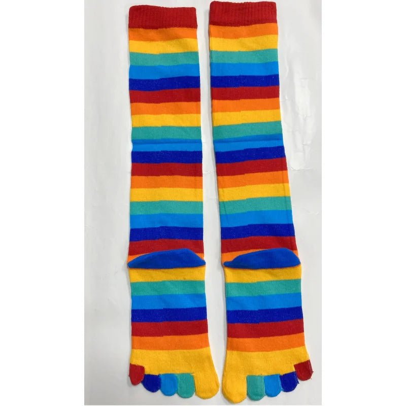 Chaussettes 5 doigts - Mi-bas Rayé arc-en-ciel - variant_name - Télito