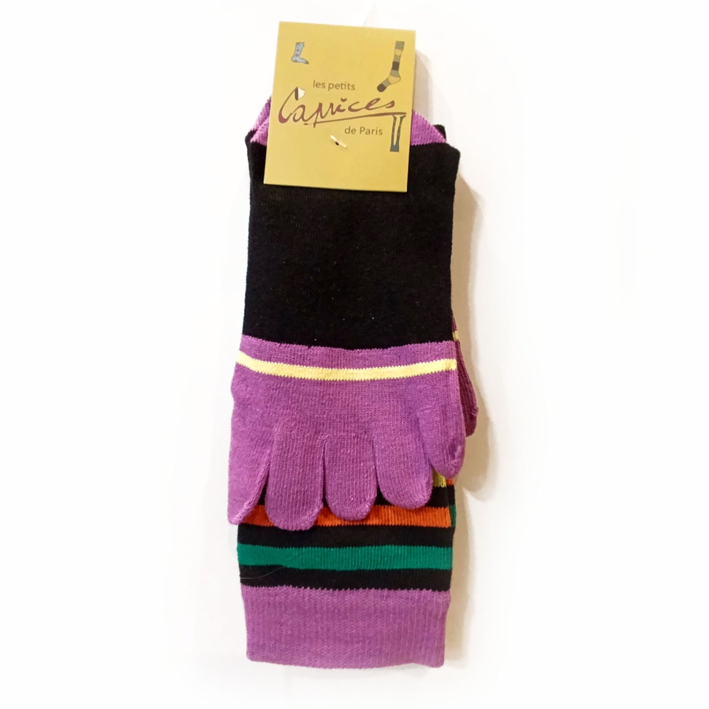 Chaussettes 5 doigts - Mi-bas Rayé violet/multicolore - variant_name - Télito