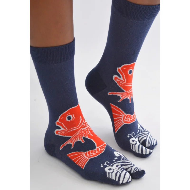 Chaussettes japonaises - Carpe Koï marine - variant_name - Télito