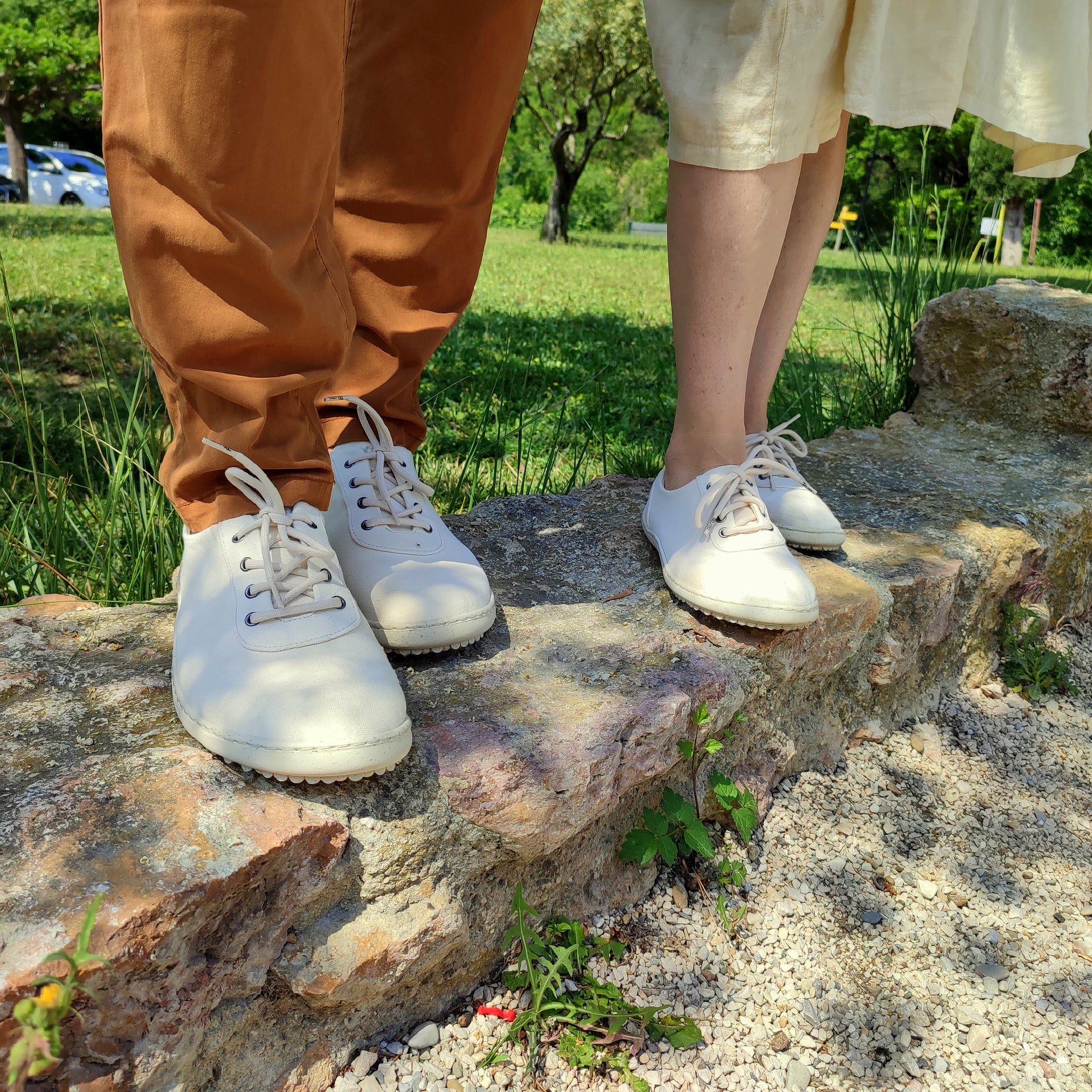 Esti Écru Chaussure barefoot Basket d'été en toile homme et